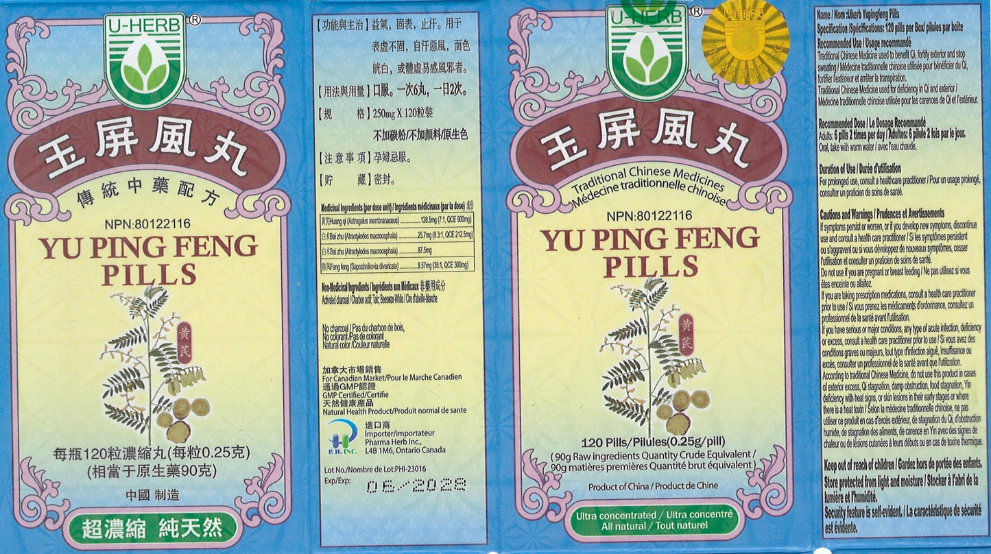 Yu Ping Feng Wan - 玉屏风丸