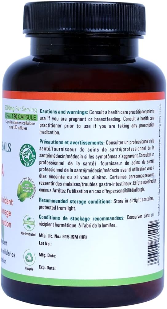 Moringa Capsules - 120 Vegan Capsules – Health Canada Licensed