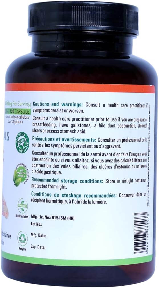 Turmeric Capsules - 120 Vegan Capsules β Health Canada Licensed
