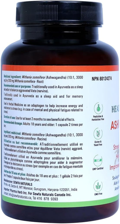 Ashwagandha Capsules - 120 Vegan Capsules – Health Canada Licensed