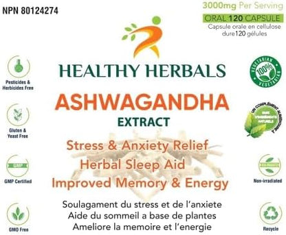 Ashwagandha Capsules - 120 Vegan Capsules – Health Canada Licensed