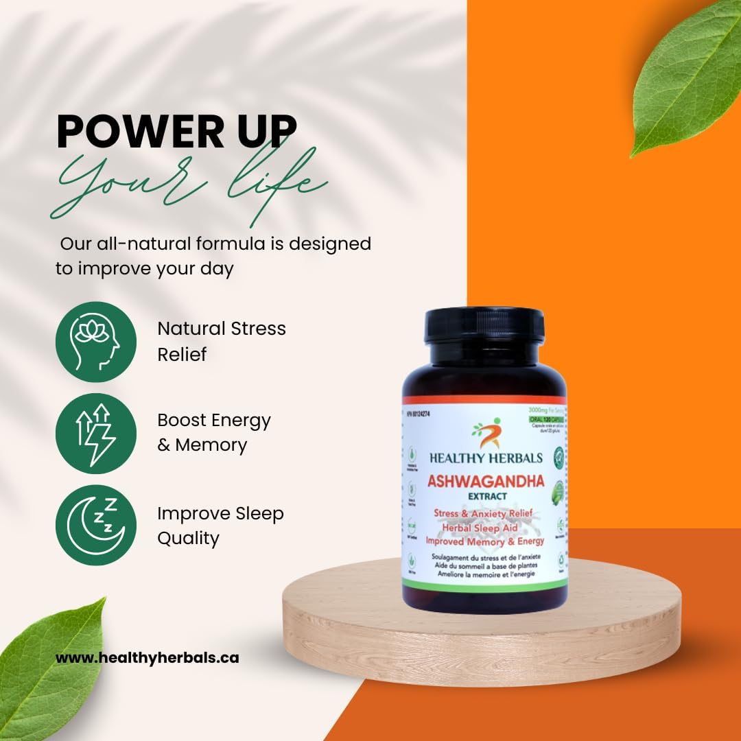Ashwagandha Capsules - 120 Vegan Capsules – Health Canada Licensed
