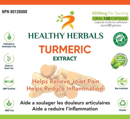 Turmeric Capsules - 120 Vegan Capsules – Health Canada Licensed