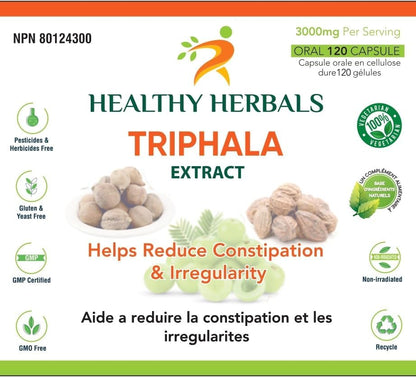 Triphala Extract Capsules – 120 Vegan Capsules